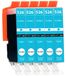 Canon Set van 5 cartouches d'encre, compatible avec Canon CLI-526, couleur : cyan