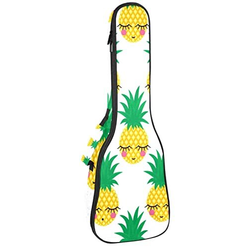 UEKWLOSDN Verlegen ananas sopraan ukelele hoes tenor ukelele tas voor volwassenen ukelele hoes met verstelbare bandjes waterdichte ukelele gewatteerde tas