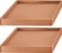 Prosperplast Soucoupe pour plante - 2x - carré - marron - 30 x 30 x 6 cm - plastique