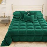 PETTI Artigiani Italiani - Winterdekbed voor Lits-jumeaux (160/180 cm) - 260 x 270 cm van Fluweel, Dubbelzijdige Hypoallergene Bedsprei 350 g/m², Warm Dekbed, Smaragdgroen, Made in Italy