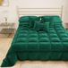 PETTI Artigiani Italiani - Winterdekbed voor Lits-jumeaux (160/180 cm) - 260 x 270 cm van Fluweel, Dubbelzijdige Hypoallergene Bedsprei 350 g/m², Warm Dekbed, Smaragdgroen, Made in Italy