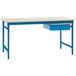 Manuflex BB5231.5007 stationaire basis bijzettafel met melamine schijf + enkele lade, bxdxh: 1000 x 800 x 780 mm brillant bleu (RAL 5007)
