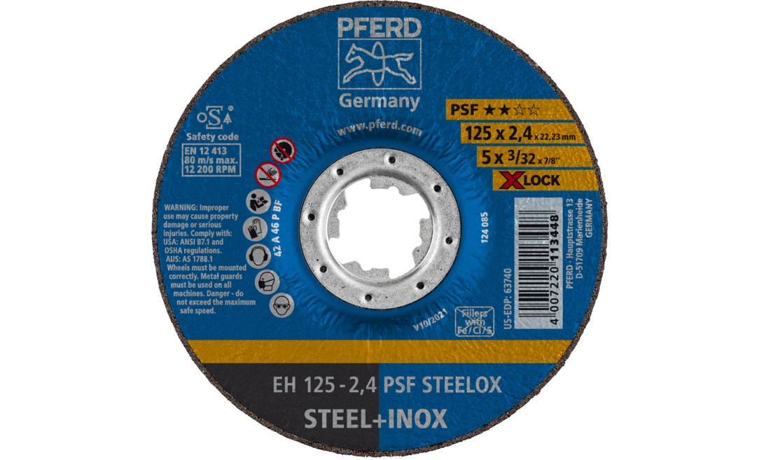 PFERD EH 125-2,4 PSF STEELOX/X-LOCK - Haakse slijper-accessoires - 125mm - 12200 rpm - 25 stuks