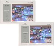 Anna's Collection Kerstverlichting LED Ivy - 2x - 500 leds - 1200 cm - gekleurd - dimmer - kerstboomverlichting