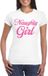 Bellatio Decorations Foute party t-shirt voor dames - Naughty Girl - wit - glitter - carnaval/themafeest S