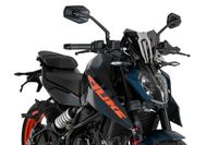 Puig 21997F Nieuwe generatie sportvoorruit - sportief design en aerodynamische bescherming voor KTM 125 DUKE en KTM 390 DUKE 2024-2025, donker gerookt