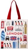London Tas Shopper - LONDON - Skyline Iconic Sights - Polykatoen Herbruikbaar - 39.5x37.5cm