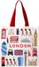 London Tas Shopper - LONDON - Skyline Iconic Sights - Polykatoen Herbruikbaar - 39.5x37.5cm