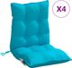 vidaXL Coussin de chaise à dossier bas, 6 pièces, tissu Oxford, turquoise