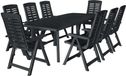 Prolenta Maison Exclusive - Tuinset voor buiten, 9-delig, kunststof, antracietkleurig