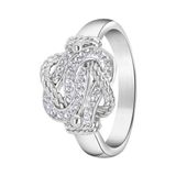 Lucardi Dames Ring Surinaamse mattenklopper met kristal - Ring - Cadeau - Staal - Zilverkleurig