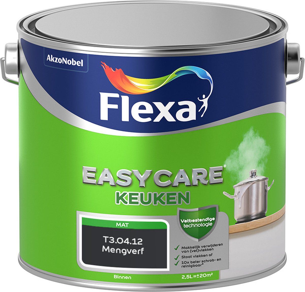 FLEXA Easycare Muurverf - Keuken - Mat - Mengkleur - T3.04.12 - 2,5 liter