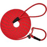 SEPXUFORE Reflecterende lange slip riem hondenriem anti-verstikking 12 FT/20 FT/50 FT touw training riem voor middelgrote honden kleine puppy huisdieren (9 m, rood)