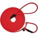 SEPXUFORE Reflecterende lange slip riem hondenriem anti-verstikking 12 FT/20 FT/50 FT touw training riem voor middelgrote honden kleine puppy huisdieren (9 m, rood)