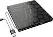 TradeBit Graveur CD/DVD Externe - 4xUSB, 1xUSB-C, Lecteur SD/TF - Win/Mac