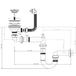 Cuisissimo – Vidage Complet Lavabo Inox 100 cm – Siphon Gain de Place pour Évier – Raccords Adaptés pour Installation Facile