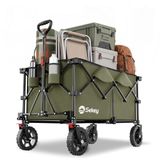 Sekey XXL Plus Opvouwbare Bolderwagen 200L 150KG Draagvermogen, Opvouwbare Bolderwagen Geschikt voor Ruw Terrein met Remmen, Handkar Gepatenteerd Opvouwbaar uit VIER Richtingen, XXL-PlusG 4010, Groen