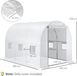 Serrehoes Vervangende folie voor serre, PE, 3x2x2 meter - 6 ramen - Rollende deur - Waterdicht - Noir