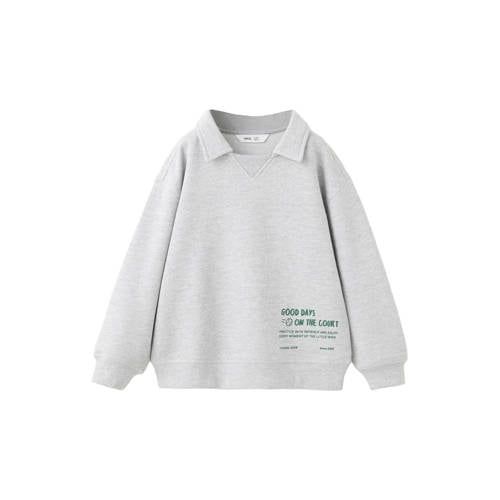 Mango Kids sweater met tekst - grijs
