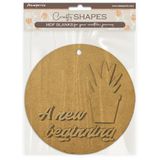 Stamperia - Crafty Shapes for Scrapbooks, Albums, Cards, Bullet Journals and More, Decorate with Papers and Paint, Perfect for Hobbies, Crafts, and Gifting (A New Beginning, Round Tag with Plant)