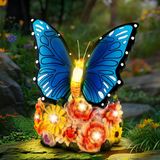 Figurine de jardin figurine papillon décoration de jardin - Solaire - Avec éclairage LED - Papillon