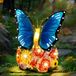 Figurine de jardin figurine papillon décoration de jardin - Solaire - Avec éclairage LED - Papillon