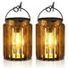 Lampes solaires d'extérieur, suspendues, lot de 2, couleur bronze, avec éclairage LED