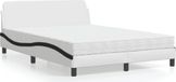 Maison Exclusive - Lit avec matelas « Dover » blanc et noir 140 x 190 cm, simili cuir
