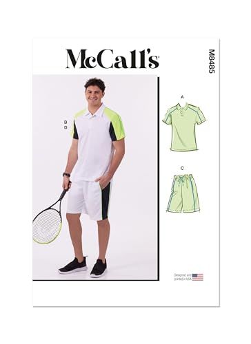 MCCALLS M8485BB Men's Knit Tops & Shorts Sewing Pattern (Sizes 44-52)