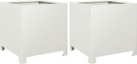 vidaXL Jardinière 2 pcs 40x40x40 cm acier blanc