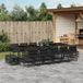 Maison Exclusive - Ensemble de jardin d'extérieur, 15 pièces, avec coussins, noir, en polyrotin