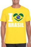 Bellatio Decorations Shoppartners Bv Geel I love Brazilie supporter shirt heren L