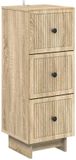 vidaXL Ladekast Sonoma Eiken 33 x 34,5 x 90 cm Bewerkt hout