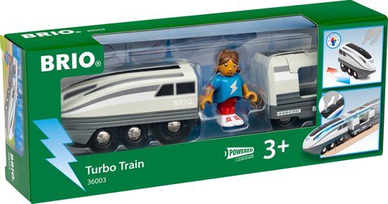 BRIO World - 36003 Turbotrein - Speelgoedtrein op batterijen voor kinderen vanaf 3 jaar
