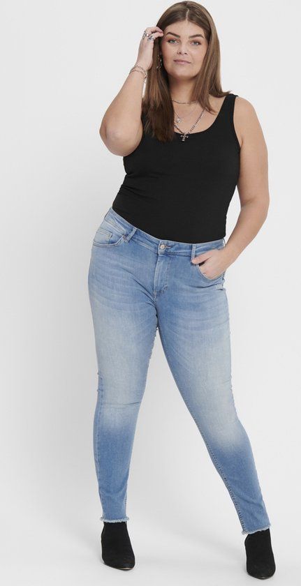 ONLY CARMAKOMA CARWILLY REG SK ANK DNM REA1467 NOOS Dames Jeans - Light Blue Denim - Maat 46/32