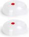 PLASTICFORTE Couvercle de micro-ondes/plat de couverture D24 - 2x - transparent - plastique - 24 x 10,5 cm
