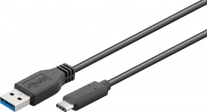 Goobay USB A/USB C Kabel - 1 m - Zwart