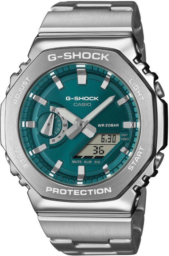 Casio G-Shock GM-2110D-3A1ER Polshorloge Mannen Zilverkleurig Staal 45 mm