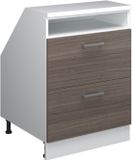 Vicco Rion Kast voor schuine wand – 60 x 81.6 cm met 2 laden, kastromp 60 cm diepte Edel grijs