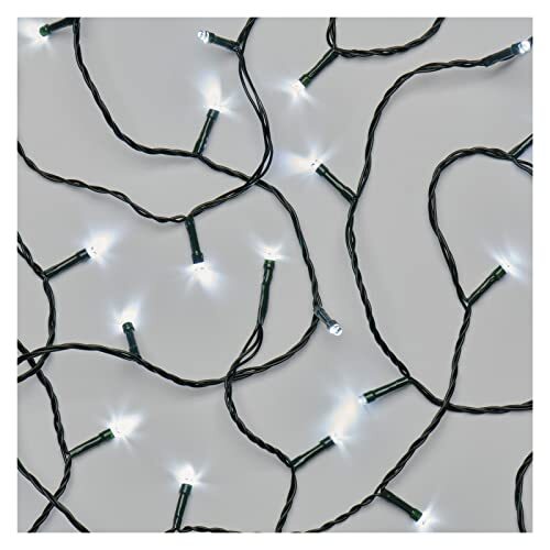 Emos Led-lichtketting koudwit voor binnen en buiten, 4 m lange IP44 kerstlichtketting met 40 leds + 5 m voedingskabel en voeding, 6 uur timerfunctie, voor feest, Kerstmis, decoratie