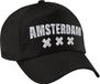 Amsterdam 020 pet / cap noir avec impression argentée pour femmes et hommes - Casquette de baseball Amsterdam steden