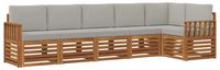 vidaXL Buiten bank set 6 st Natuurlijk en Licht Grijs Polyester