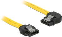 DeLOCK SATA datakabel - recht / haaks naar rechts - plat - SATA600 - 6 Gbit/s / geel - 0,30 meter