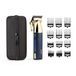 BaByliss Super-X Metal Series, draadloze tondeuse - Japanse stalen messen, 10 kamhulpstukken, 2 taps toelopende geleiders, lithiumbatterij, digitaal display, metalen behuizing, blauw/goud, E992U