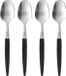 Gense Focus de Luxe Dessertlepel 16,8 cm 4 stuks Zwart/Mat staal