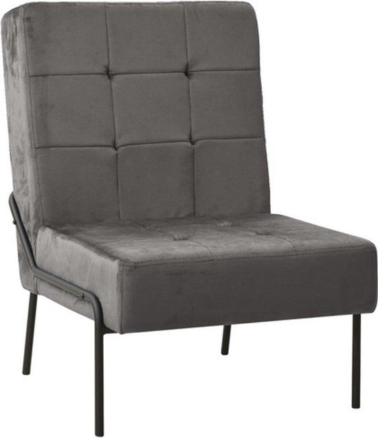 vidaXL Relaxstoel Fluweel Donkergrijs 65x79x87 cm