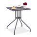 Merkloos Relaxdays Tuintafel Vierkant Houtlook Kunststof Metaal Grijs 75 x 61 x 61 cm