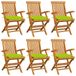 VidaXL Tuinstoelen 2 st met heldergroene kussens massief teakhout