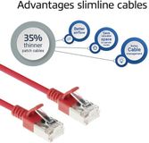 ACT Rode 7 meter LSZH S/FTP CAT6A slimline patchkabel snagless met RJ45 connectoren DB7507
