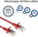 ACT Rode 7 meter LSZH S/FTP CAT6A slimline patchkabel snagless met RJ45 connectoren DB7507